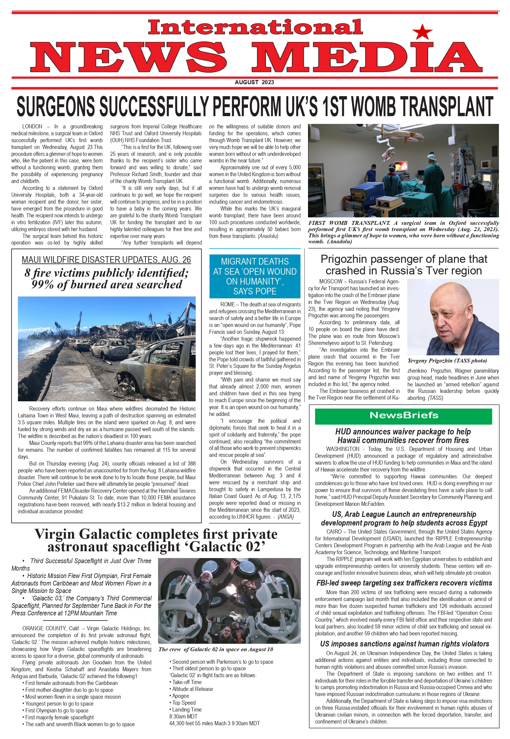 International News Media August 2023 International News Media August 2023